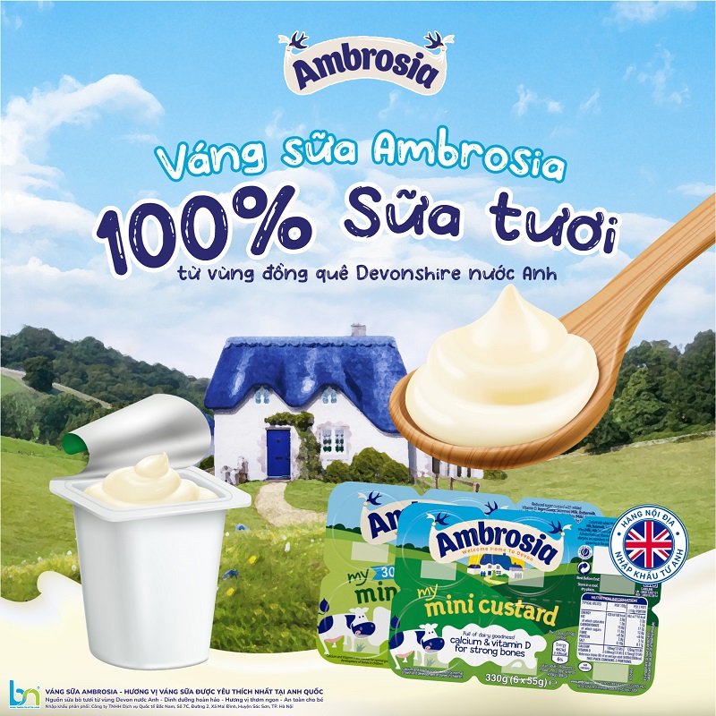 100% được làm từ sữa tươi nguyên chất